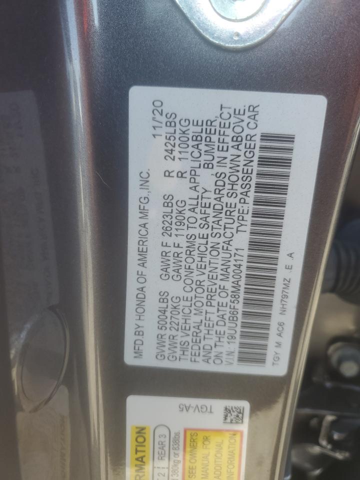 VIN 19UUB6F58MA004171 2021 ACURA TLX no.12