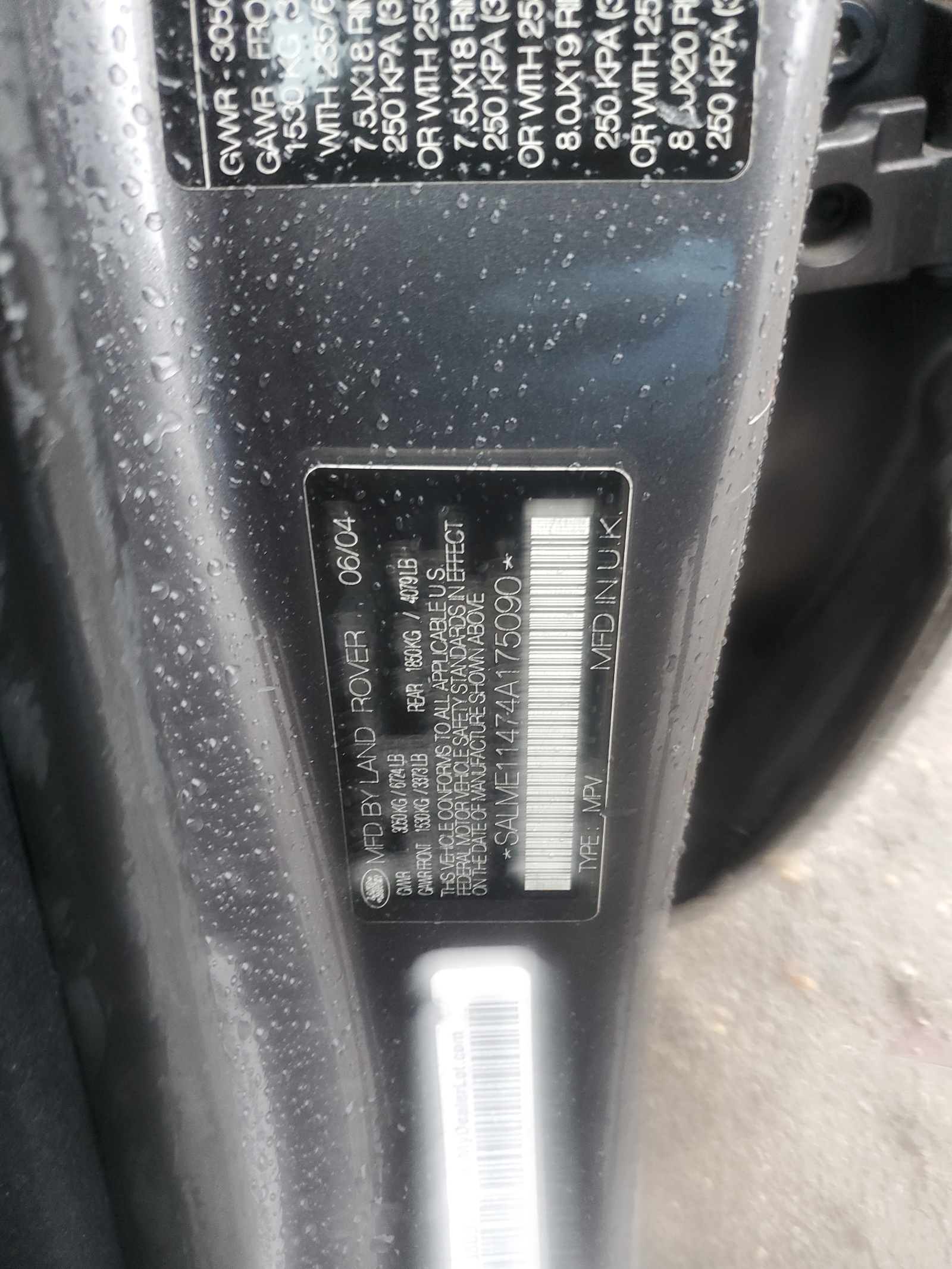 SALME11474A175090 2004 Land Rover Range Rover Hse