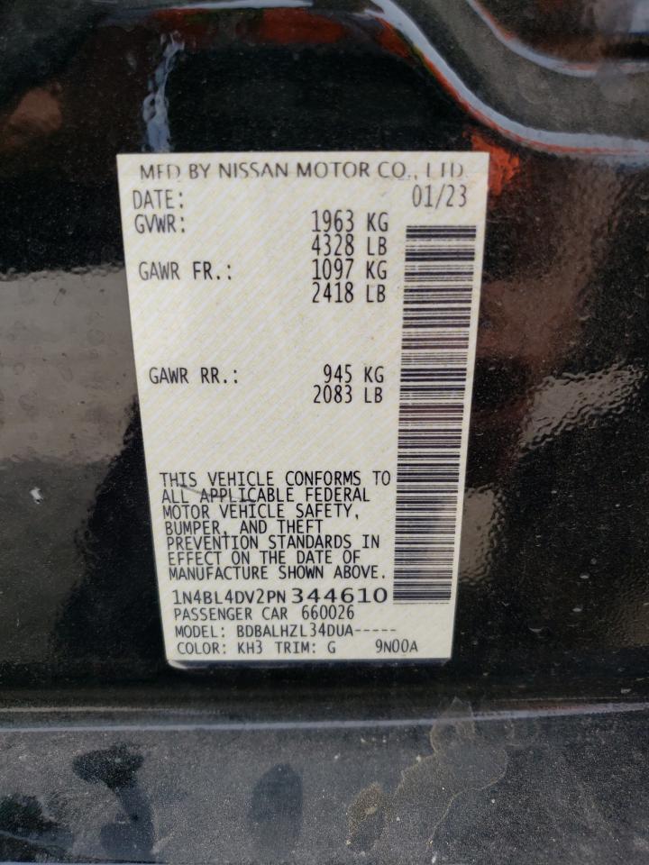 2023 Nissan Altima Sv VIN: 1N4BL4DV2PN344610 Lot: 67608454