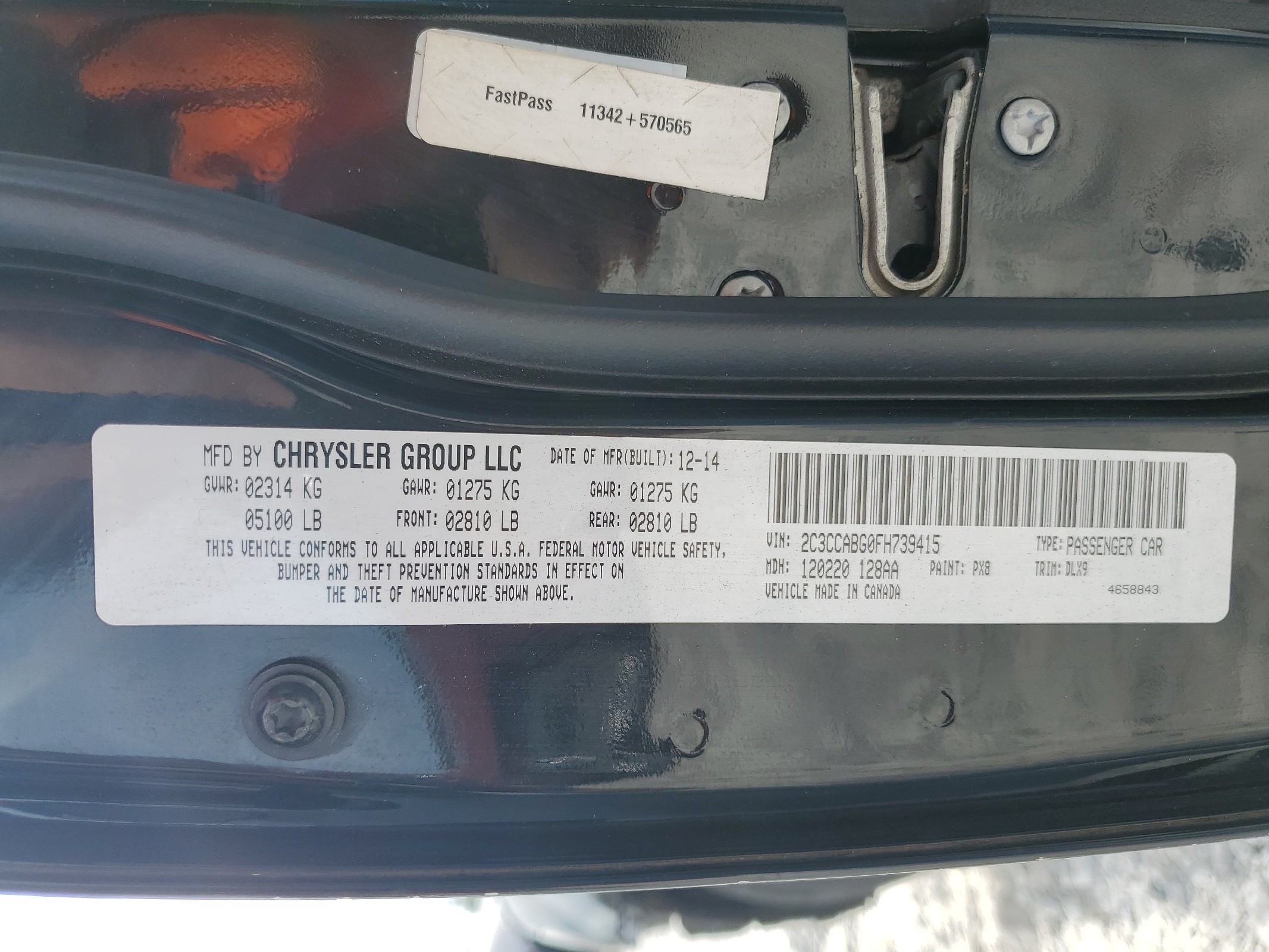 2C3CCABG0FH739415 2015 Chrysler 300 S