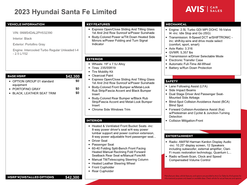 5NMS4DAL2PH532390 2023 Hyundai Santa Fe Limited