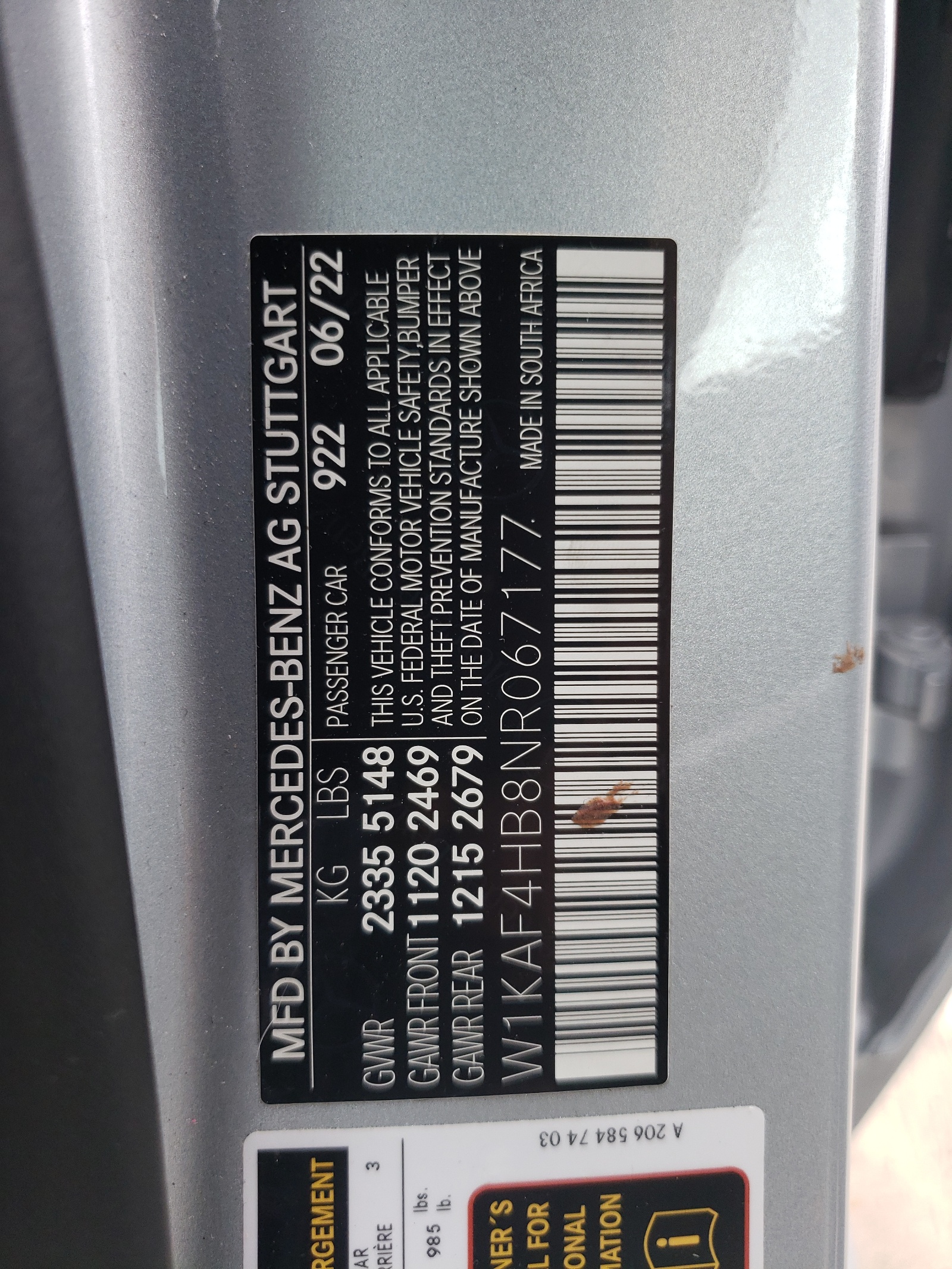 W1KAF4HB8NR067177 2022 Mercedes-Benz C 300 4Matic