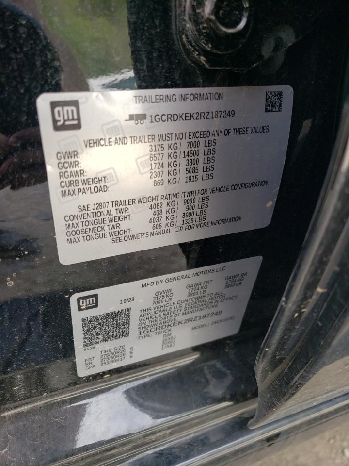 2024 Chevrolet Silverado K1500 Lt-L VIN: 1GCRDKEK2RZ187249 Lot: 69315844