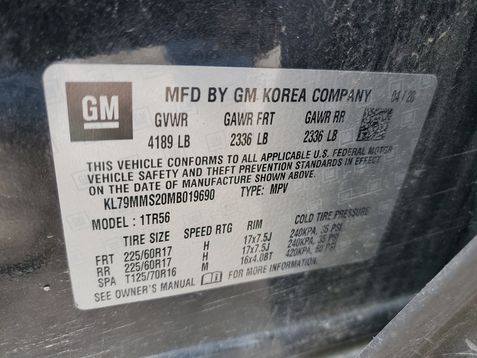 KL79MMS20MB019690 2021 Chevrolet Trailblazer Ls