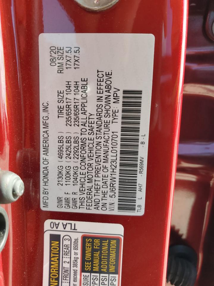 2020 Honda Cr-V Lx VIN: 5J6RW1H23LL010701 Lot: 65479974