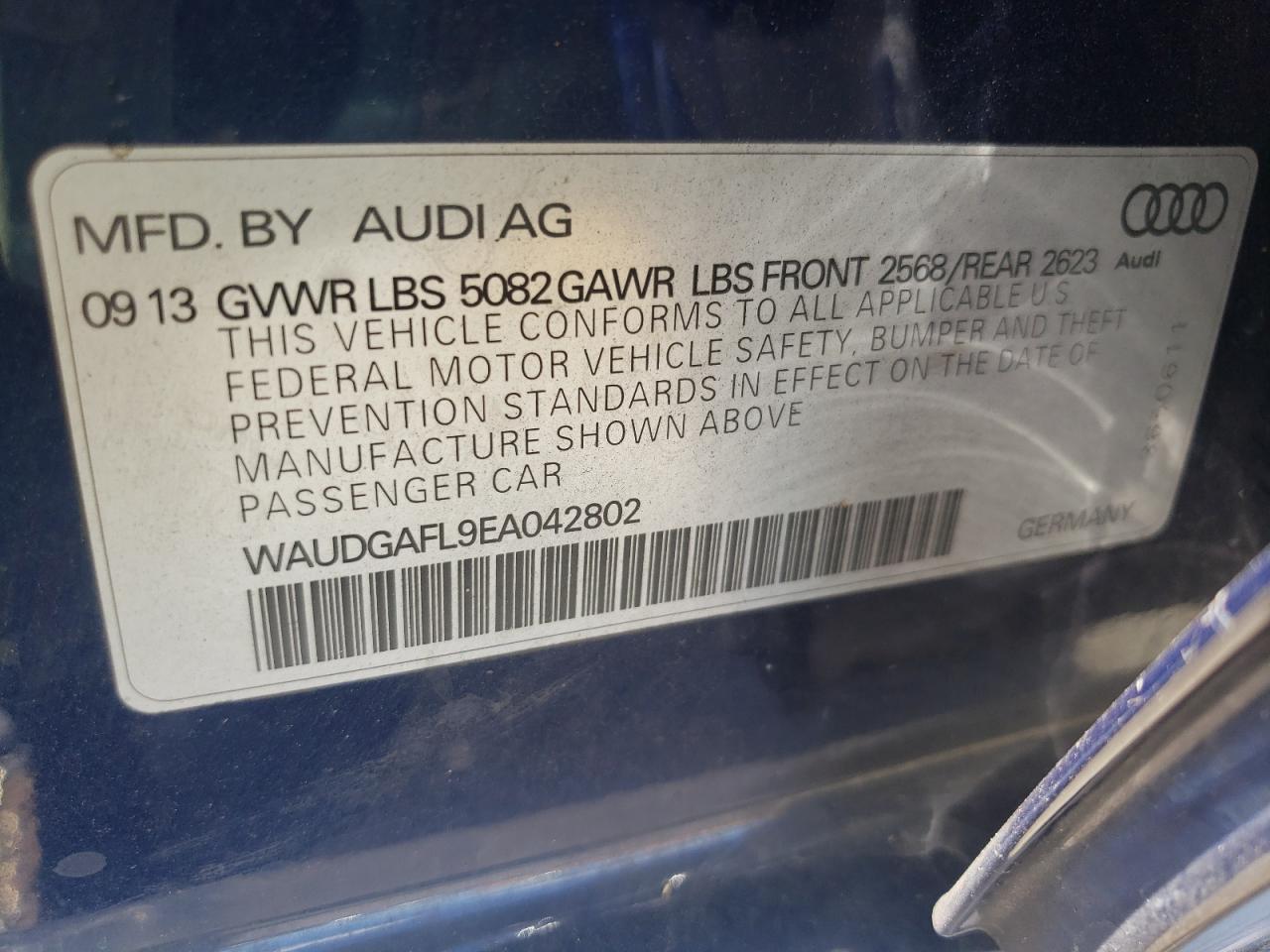 WAUDGAFL9EA042802 2014 Audi S4 Premium Plus