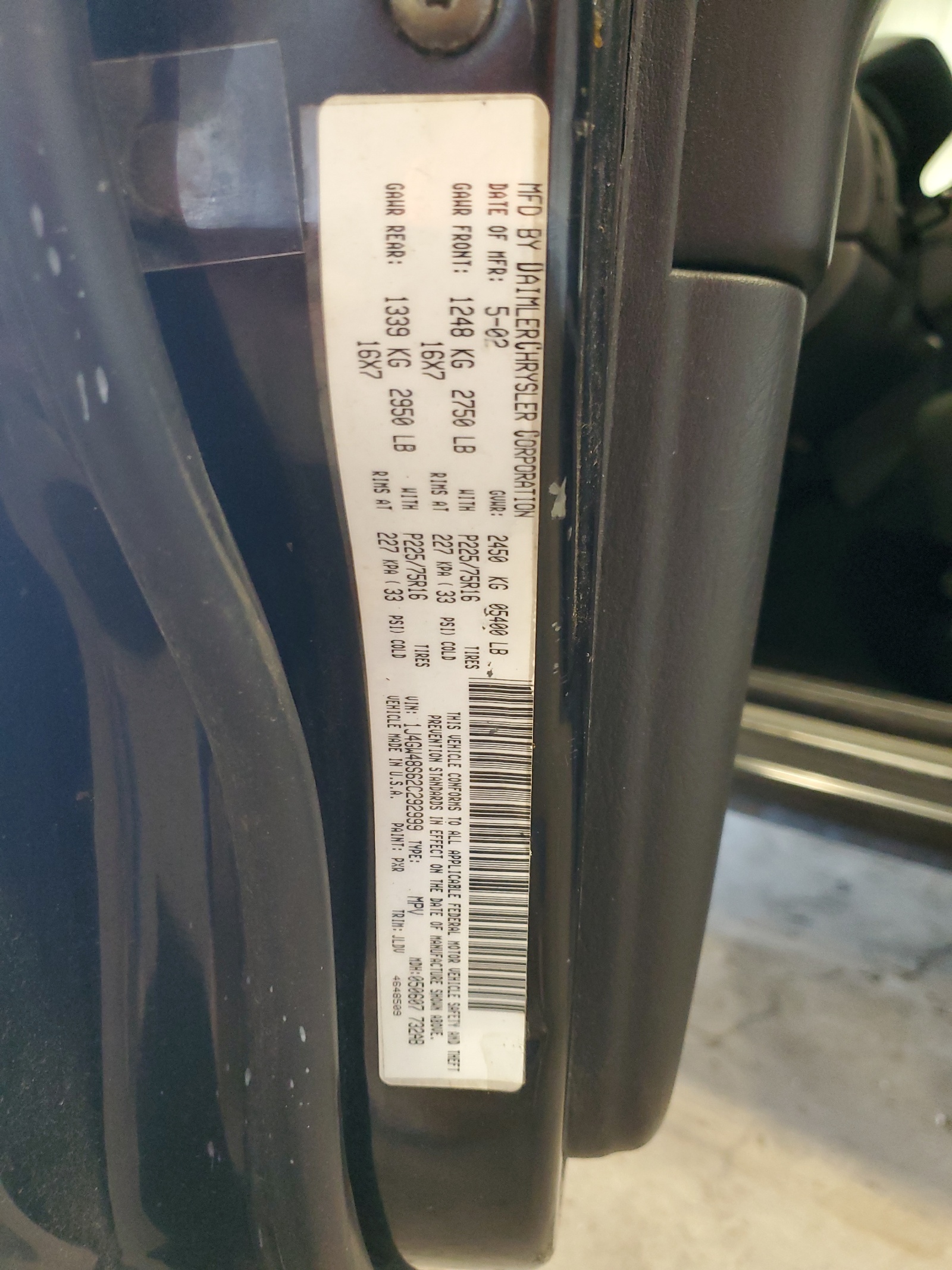 1J4GW48S62C292999 2002 Jeep Grand Cherokee Laredo