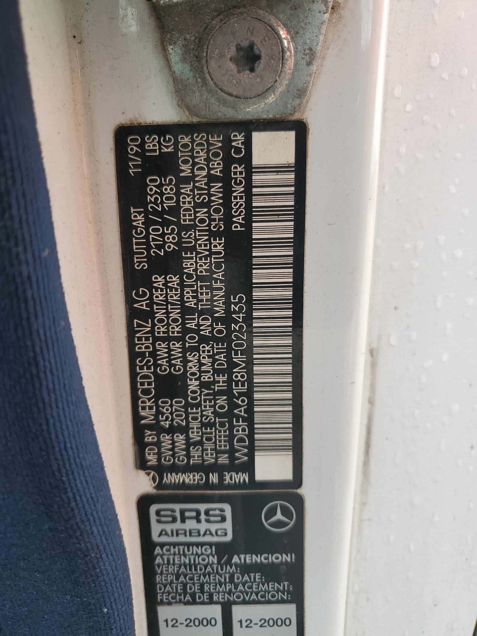 WDBFA61E8MF023435 1991 Mercedes-Benz 300 Sl