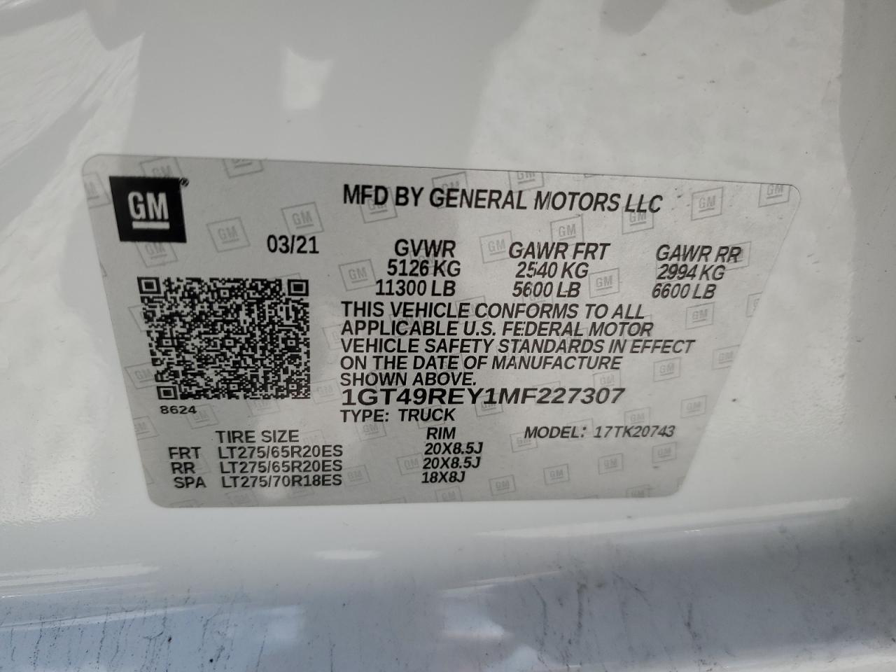 1GT49REY1MF227307 2021 GMC Sierra K2500 Denali