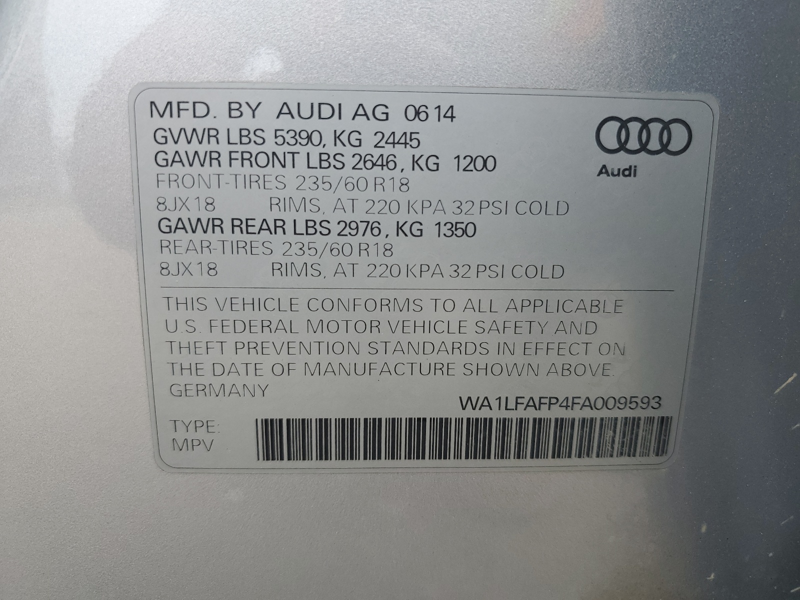 WA1LFAFP4FA009593 2015 Audi Q5 Premium Plus