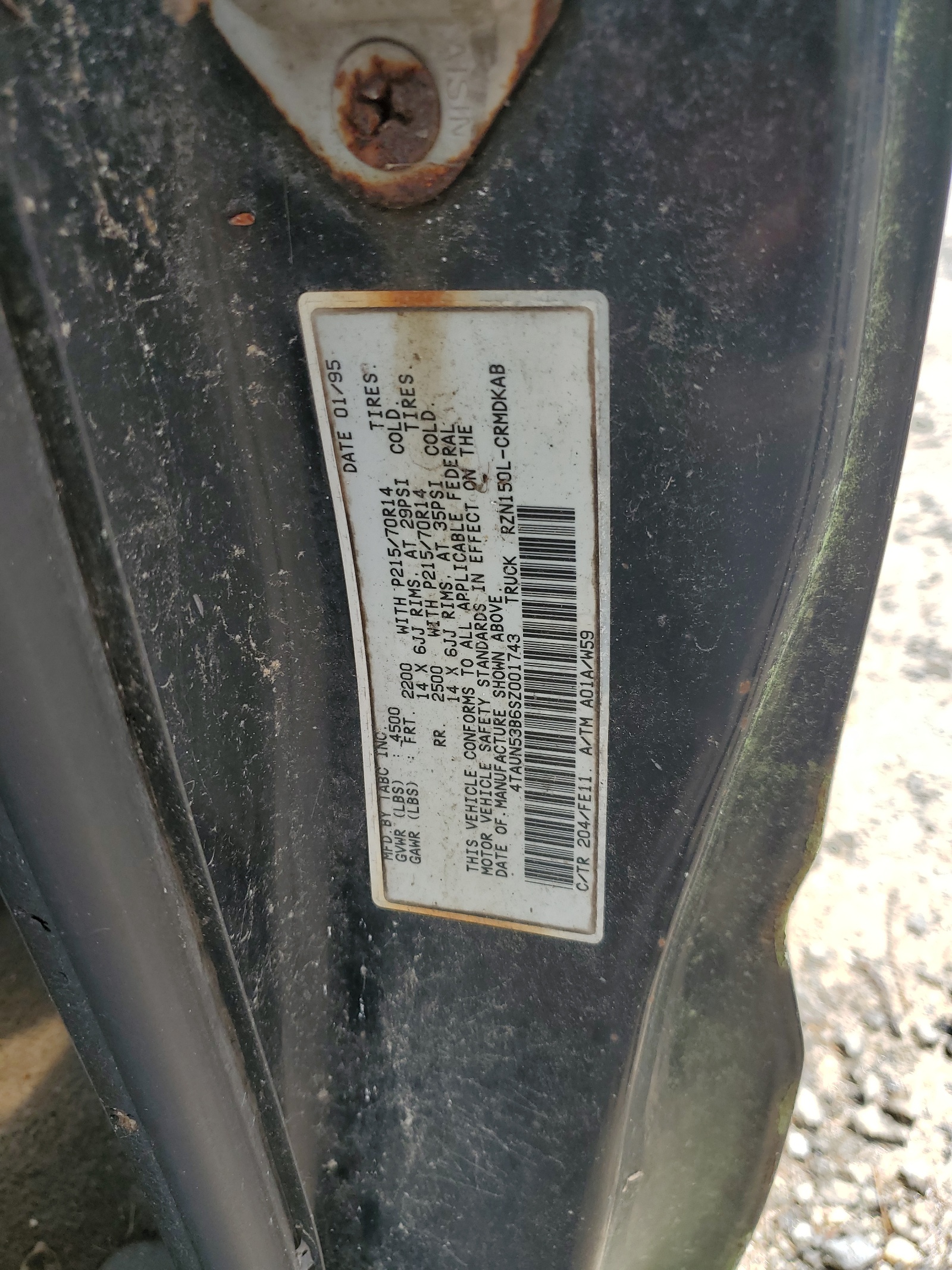 4TAUN53B6SZ001743 1995 Toyota Tacoma Xtracab