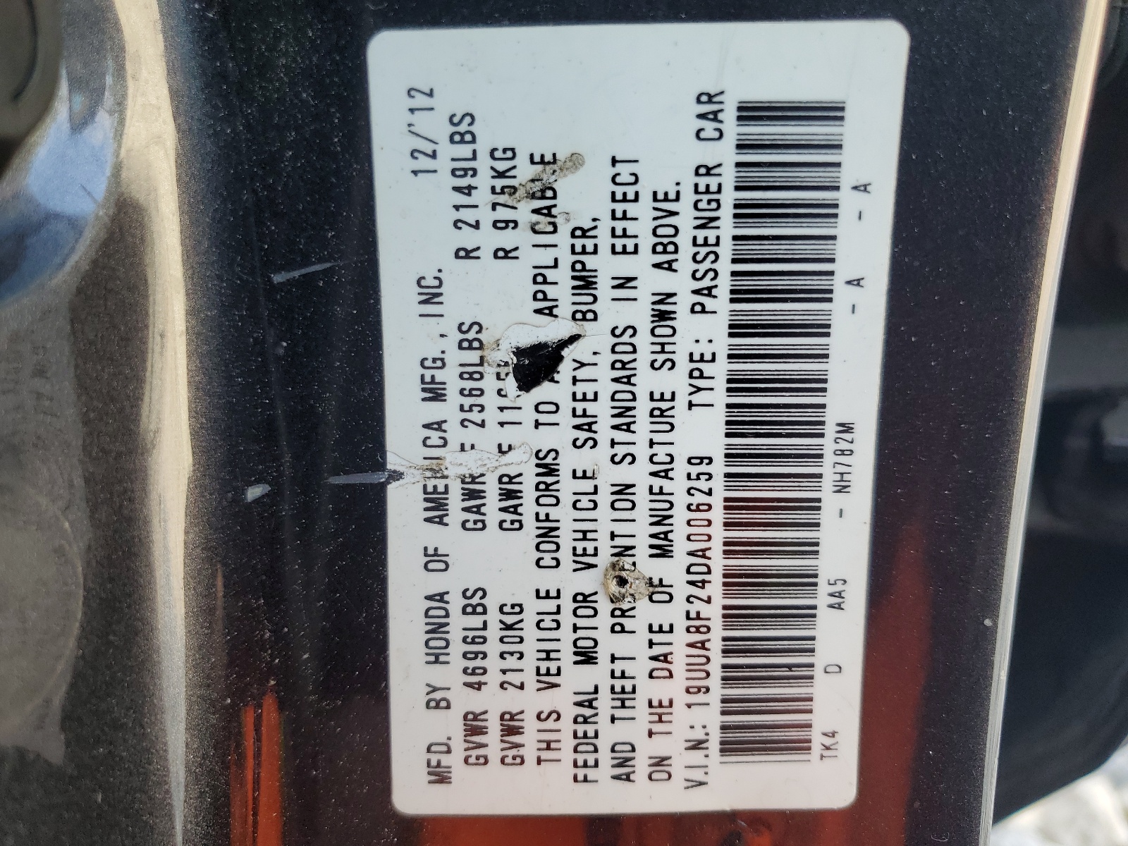 19UUA8F24DA006259 2013 Acura Tl