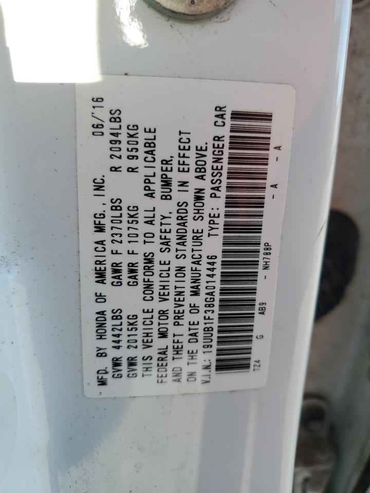 2016 Acura Tlx VIN: 19UUB1F38GA014446 Lot: 68731154