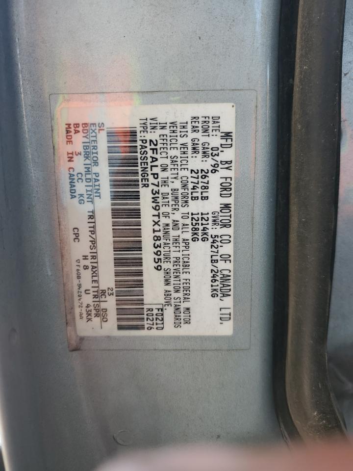 1996 Ford Crown Victoria VIN: 2FALP73W9TX183959 Lot: 65658164