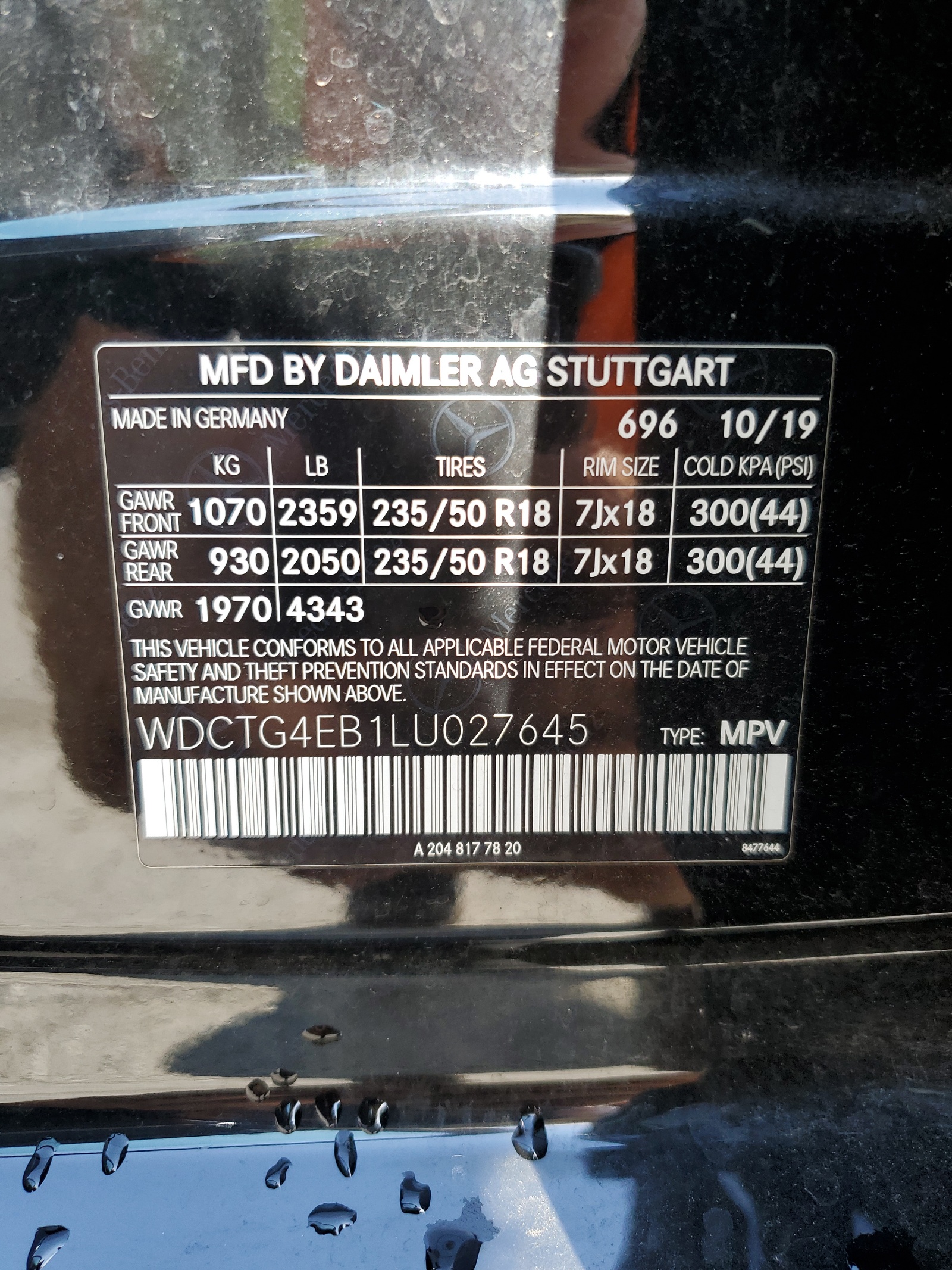 WDCTG4EB1LU027645 2020 Mercedes-Benz Gla 250