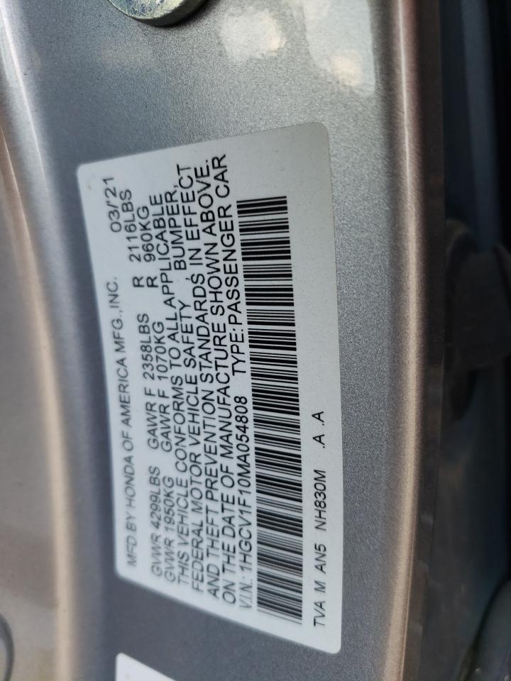 1HGCV1F10MA054808 2021 Honda Accord Lx