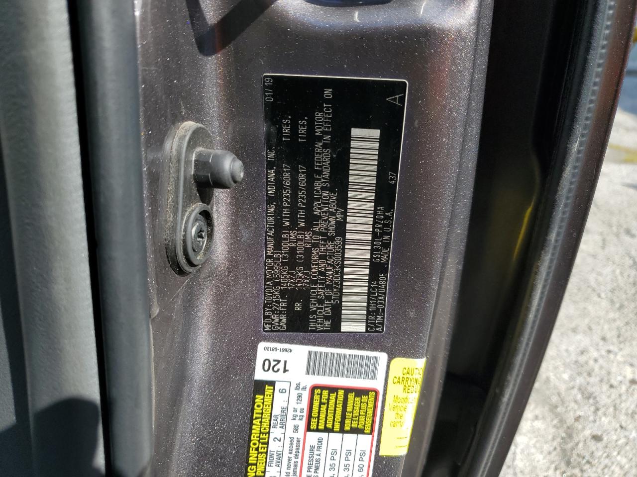 5TDYZ3DC3KS003599 2019 TOYOTA SIENNA - Image 14