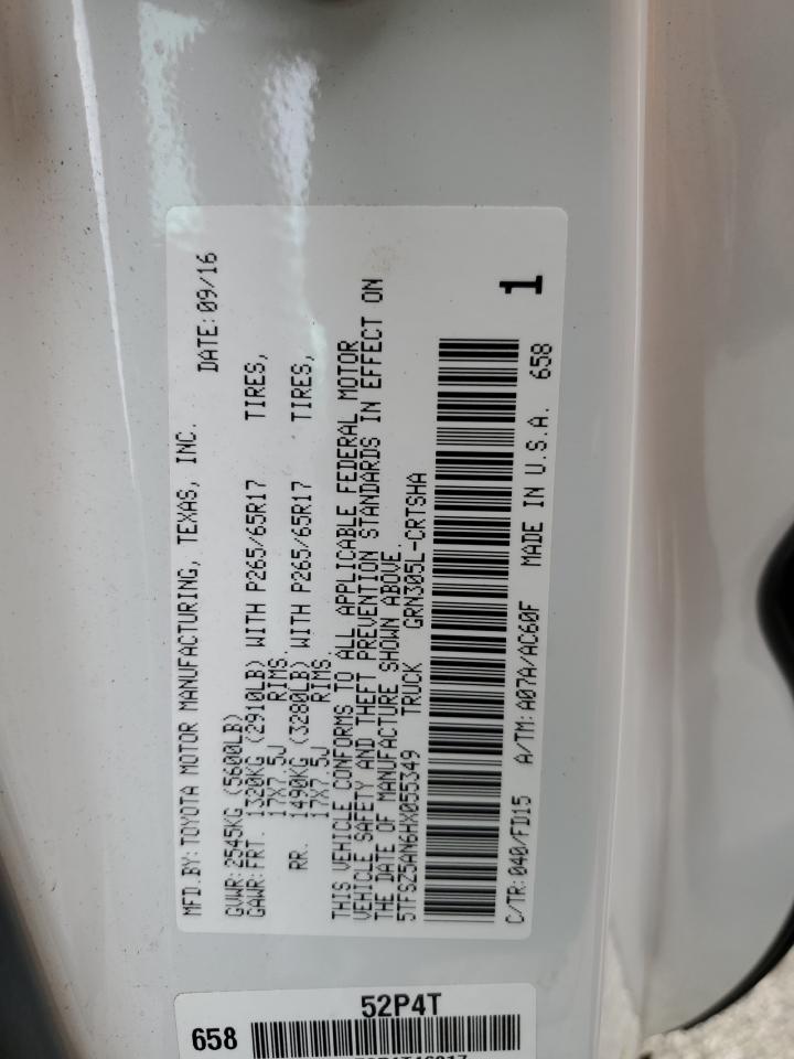 2017 Toyota Tacoma Access Cab VIN: 5TFSZ5AN6HX055349 Lot: 66598204