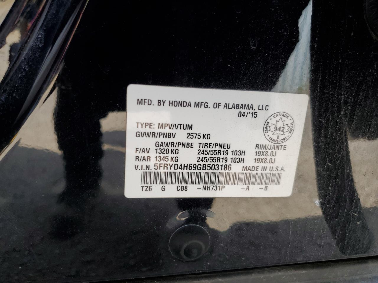 5FRYD4H69GB503186 2016 Acura Mdx Technology