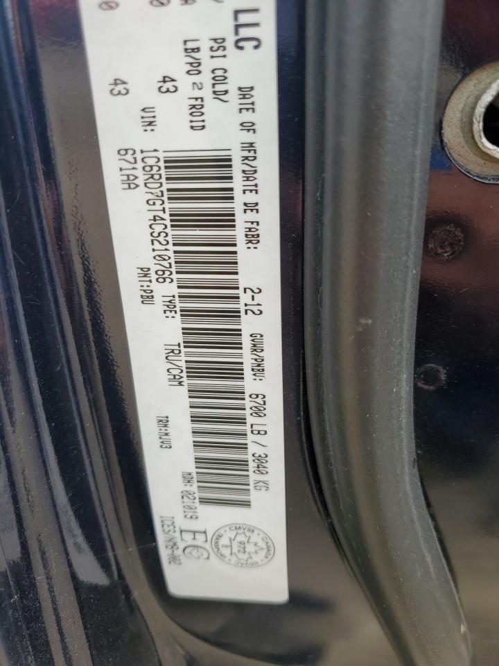 2012 Dodge Ram 1500 Slt VIN: 1C6RD7GT4CS210766 Lot: 67790724