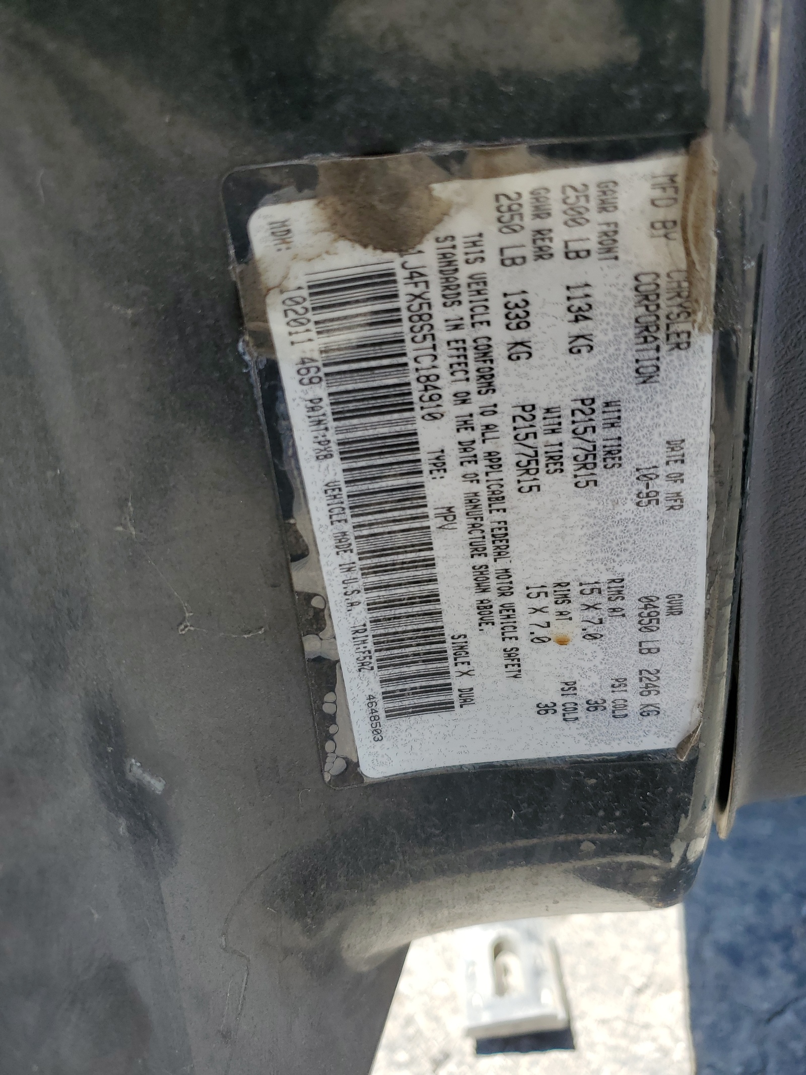 1J4FX58S5TC184910 1996 Jeep Grand Cherokee Laredo