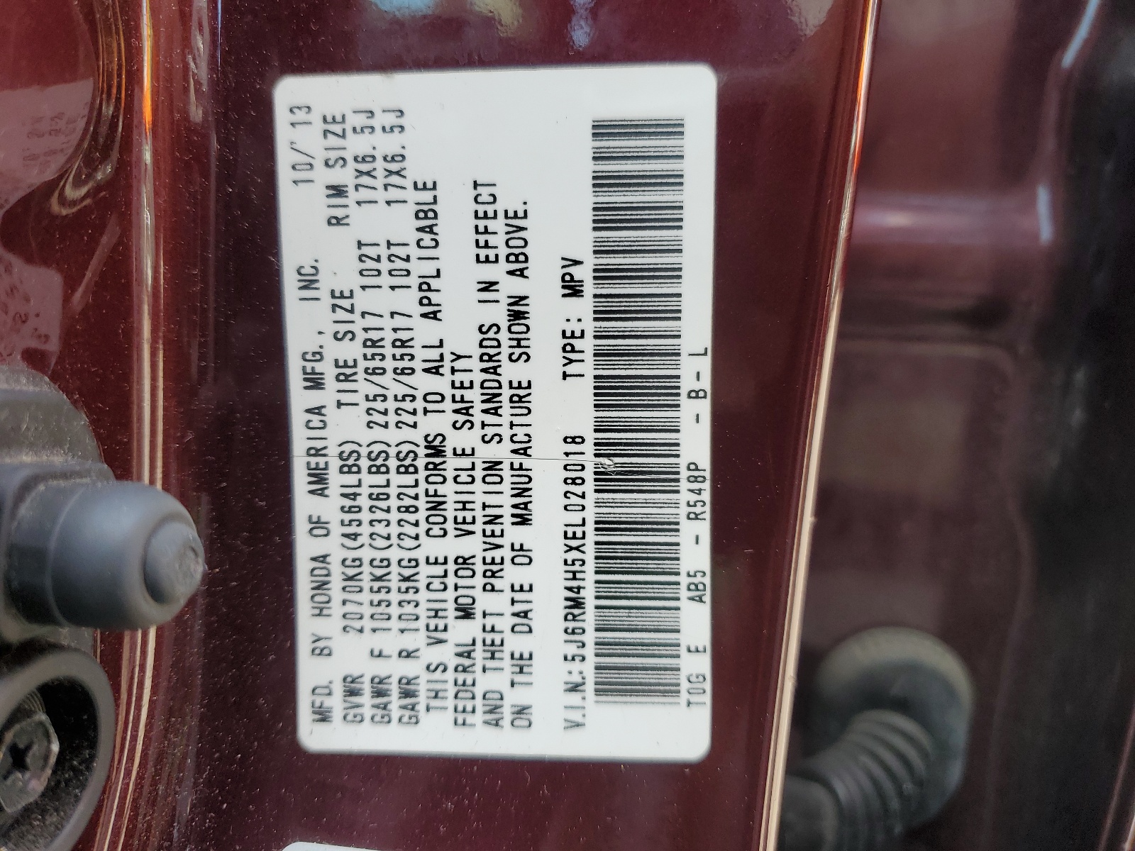 5J6RM4H5XEL028018 2014 Honda Cr-V Ex