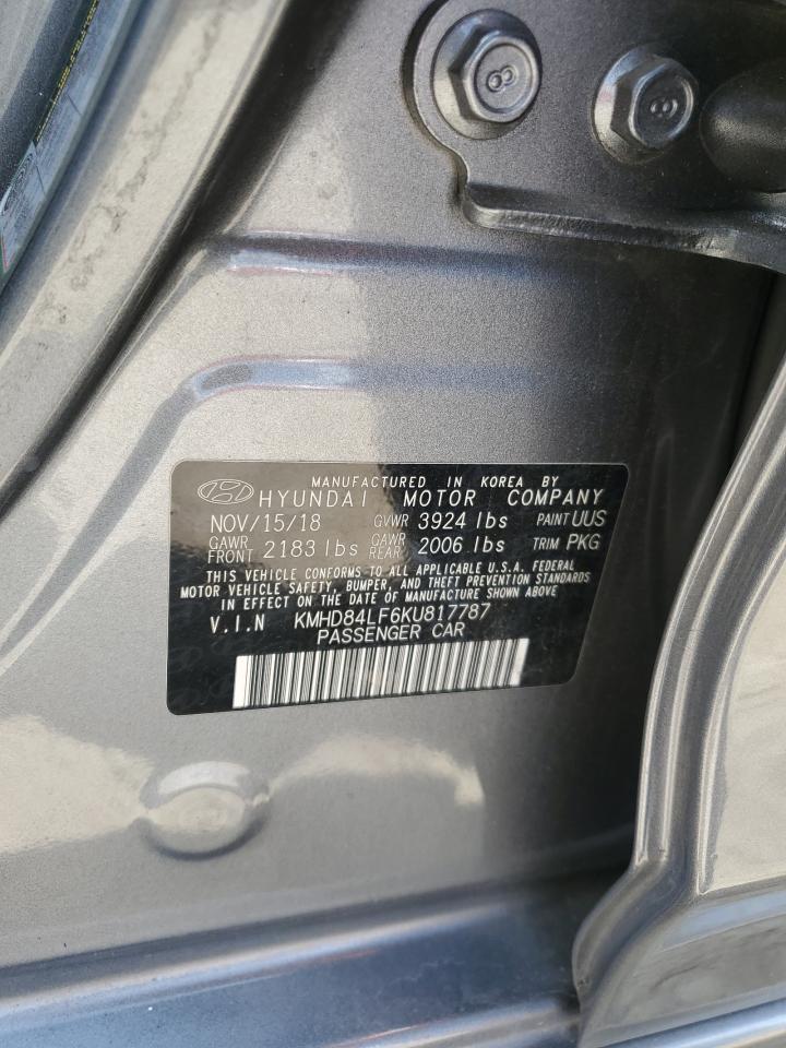 KMHD84LF6KU817787 2019 Hyundai Elantra Sel