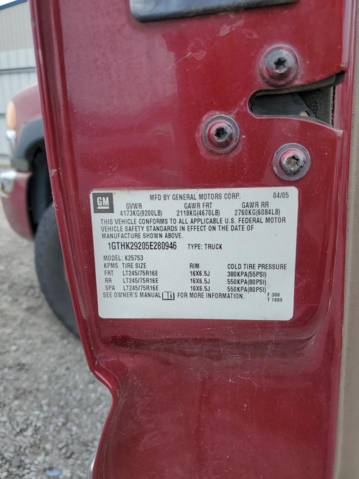 2005 GMC Sierra K2500 Heavy Duty VIN: 1GTHK29205E280946 Lot: 66976534