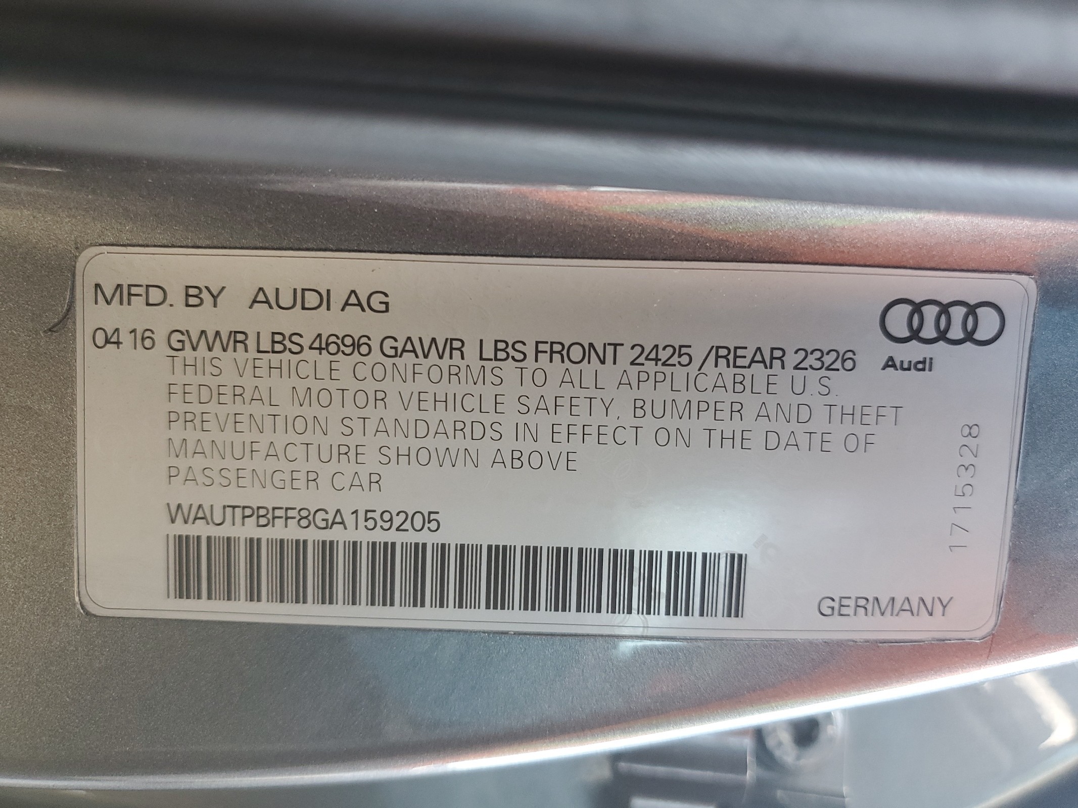 WAUTPBFF8GA159205 2016 Audi A3 E-Tron Premium Plus