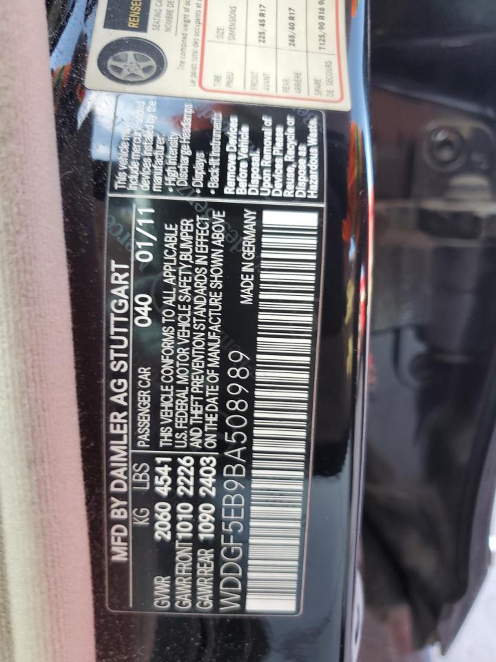 2011 Mercedes-Benz C 300 VIN: WDDGF5EB9BA508989 Lot: 66038824