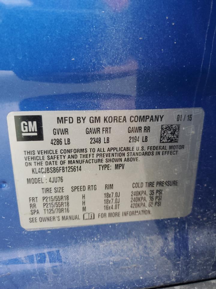 2015 BUICK ENCORE with FRONT END damage, VIN KL4CJBSB6FB125614