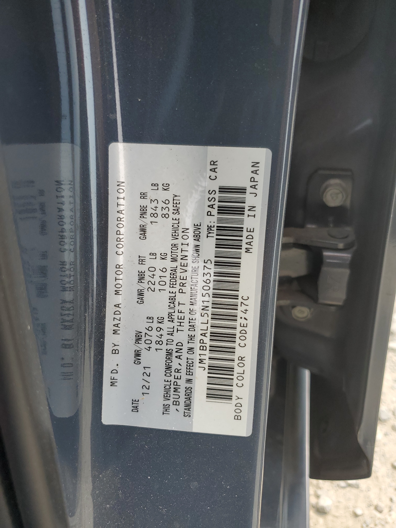 JM1BPALL5N1506375 2022 Mazda 3 Preferred