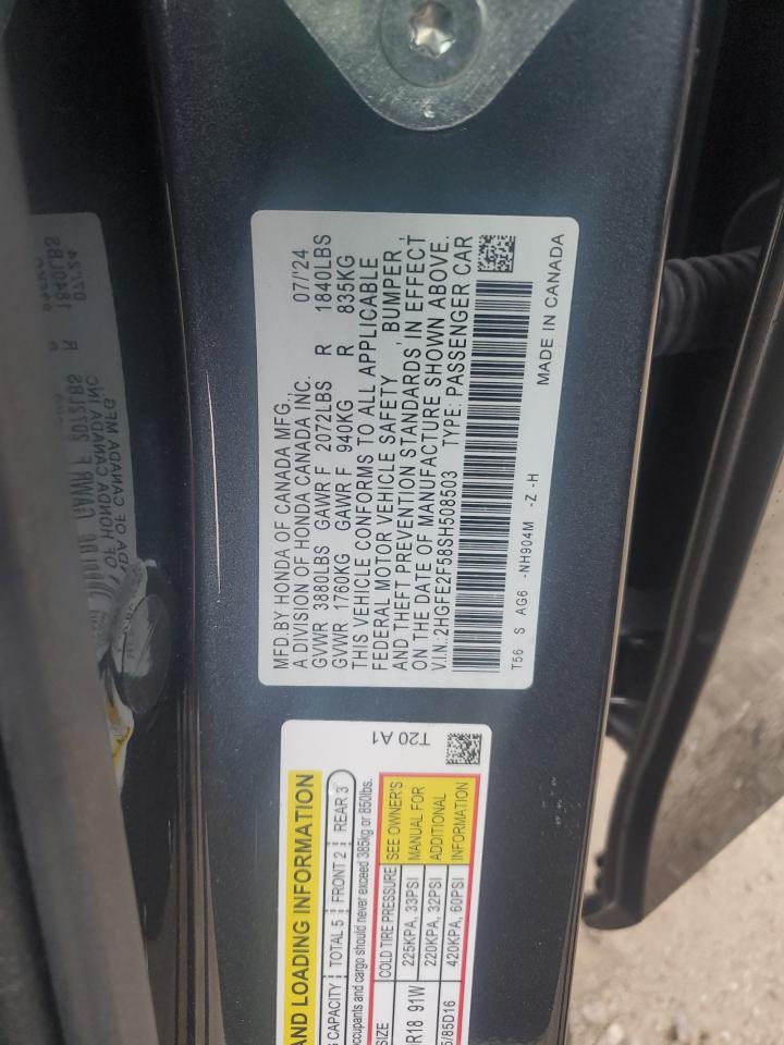 2HGFE2F58SH508503 2025 Honda Civic Sport
