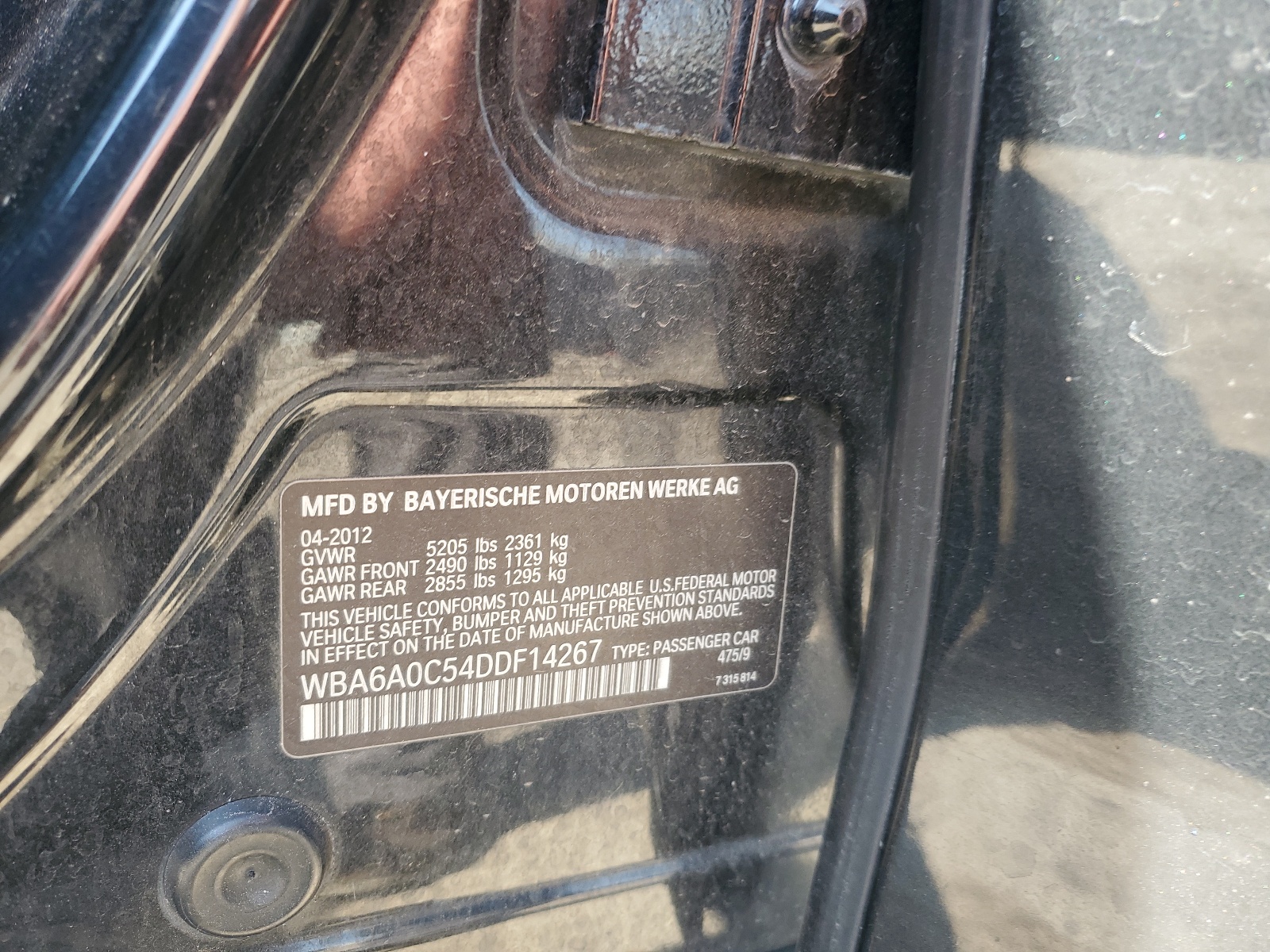 WBA6A0C54DDF14267 2013 BMW 640 I