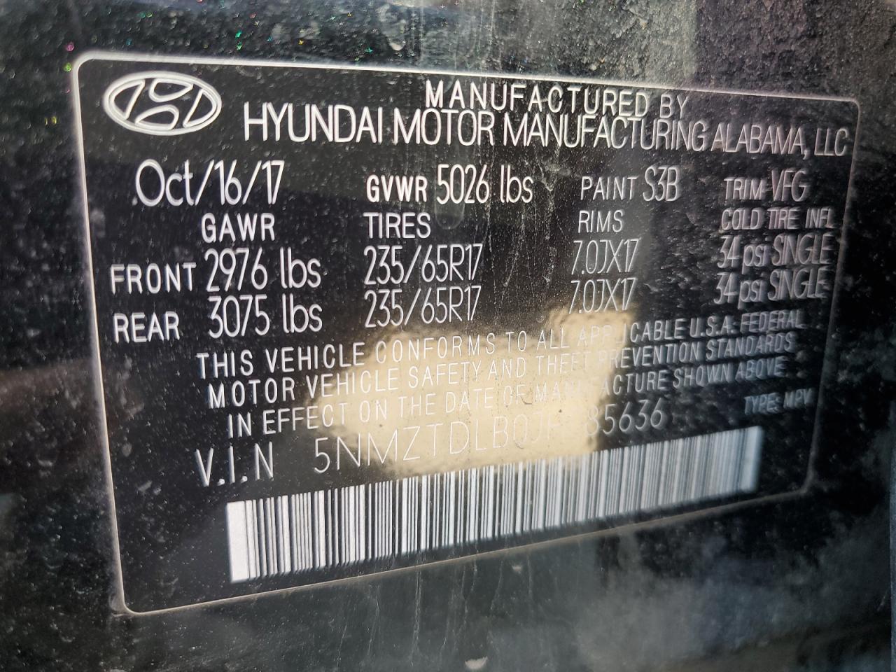 5NMZTDLB0JH085636 2018 Hyundai Santa Fe Sport