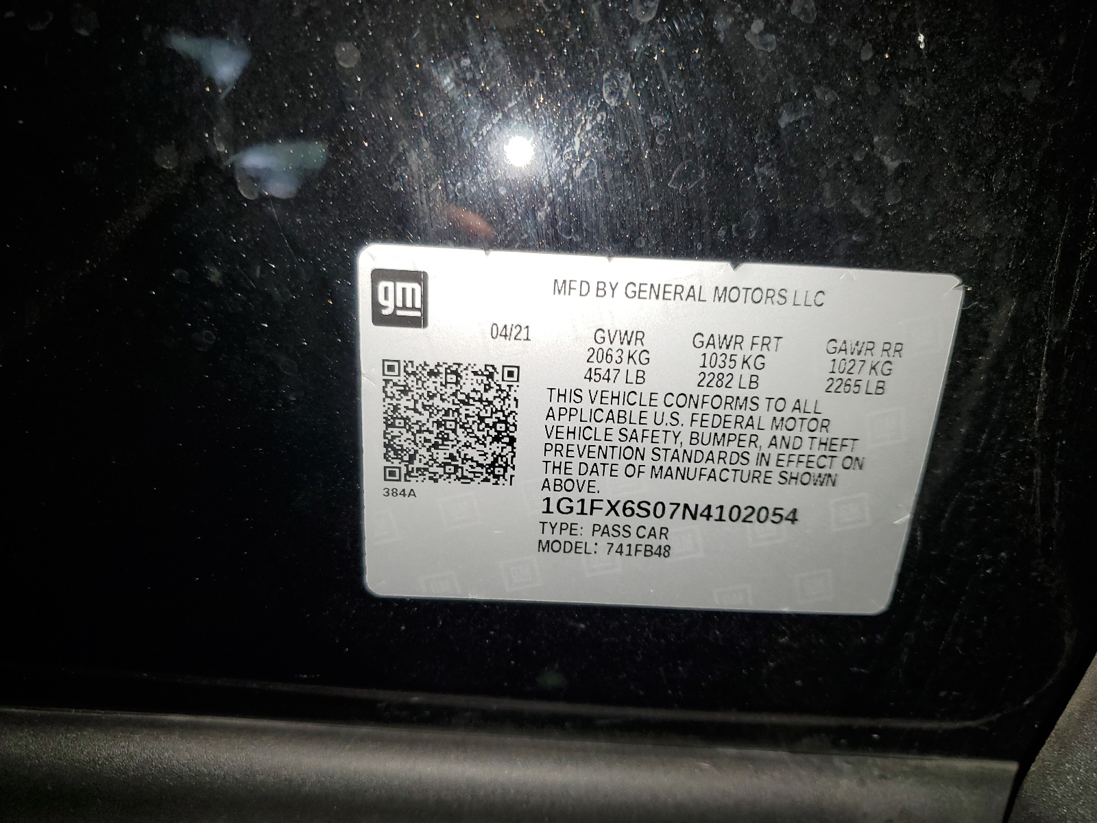 1G1FX6S07N4102054 2022 Chevrolet Bolt Ev 2Lt