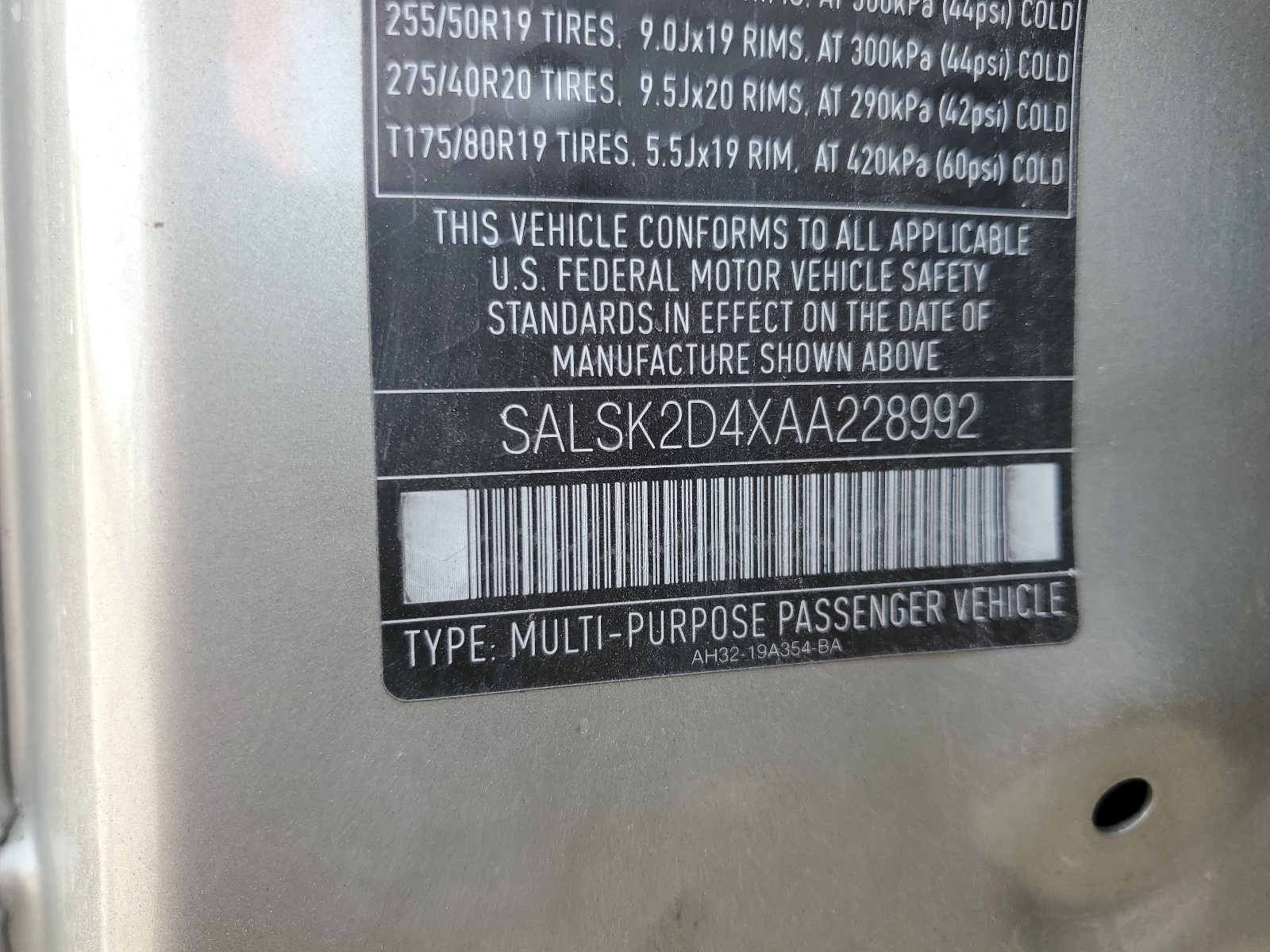 SALSK2D4XAA228992 2010 Land Rover Range Rover Sport Lux