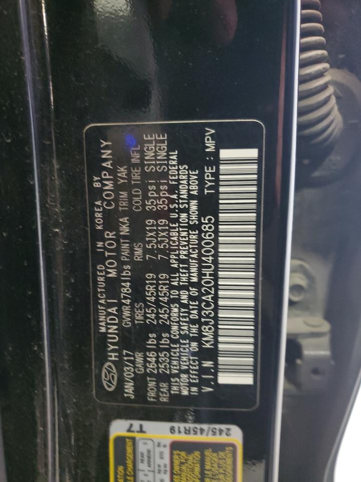 2017 Hyundai Tucson Limited VIN: KM8J3CA20HU400685 Lot: 67730014