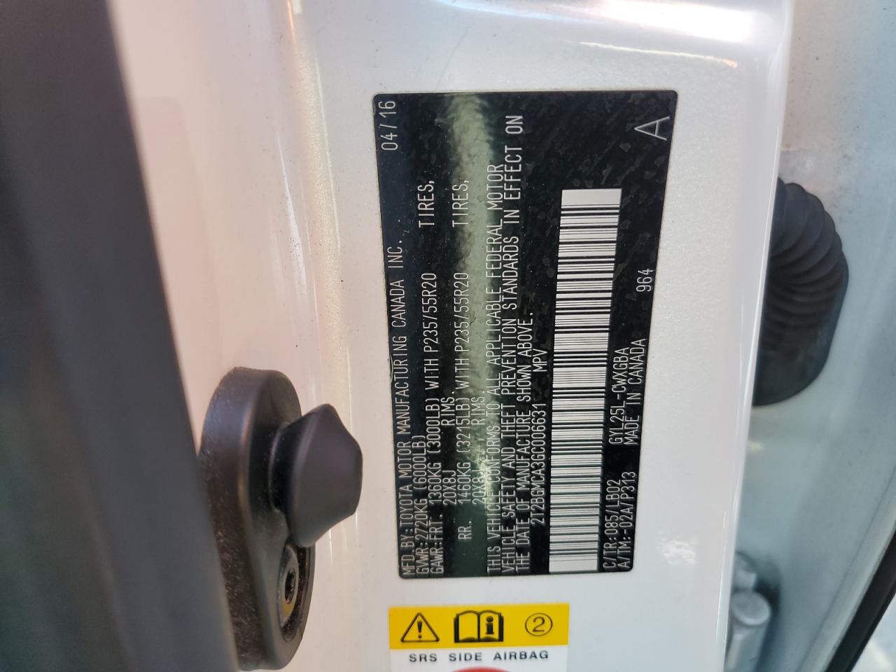 2016 Lexus Rx 450H Base VIN: 2T2BGMCA3GC006631 Lot: 67329434