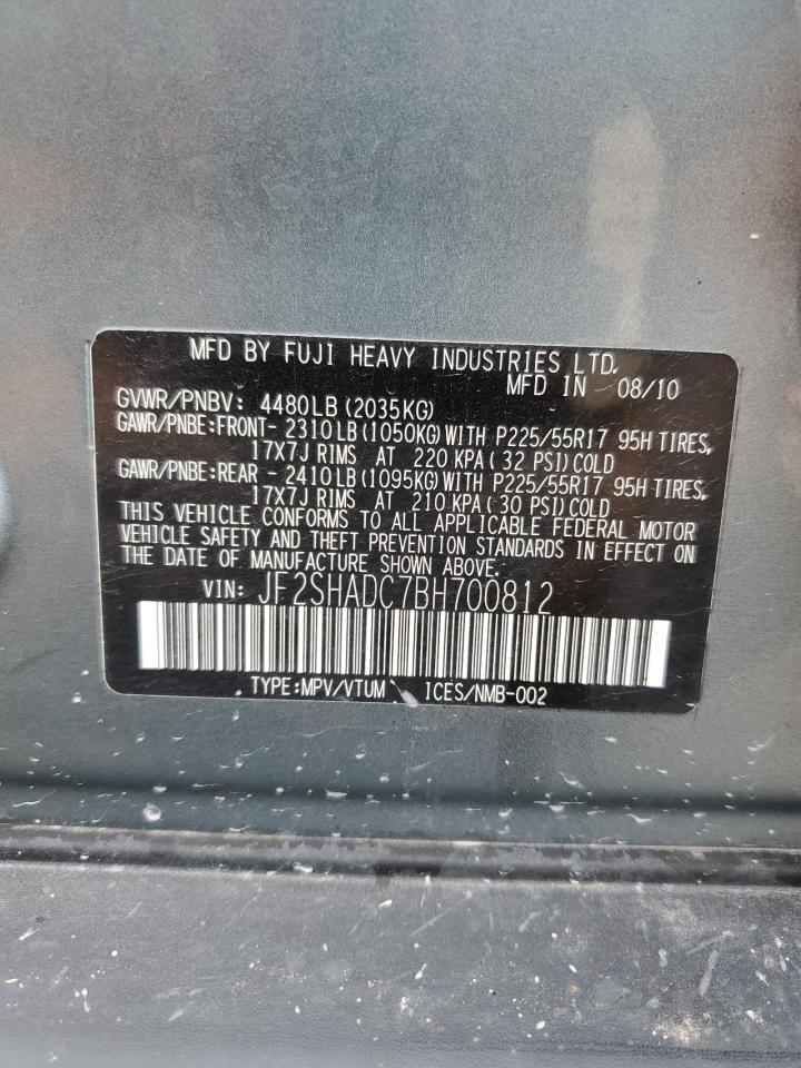 2011 Subaru Forester 2.5X Premium VIN: JF2SHADC7BH700812 Lot: 66592924