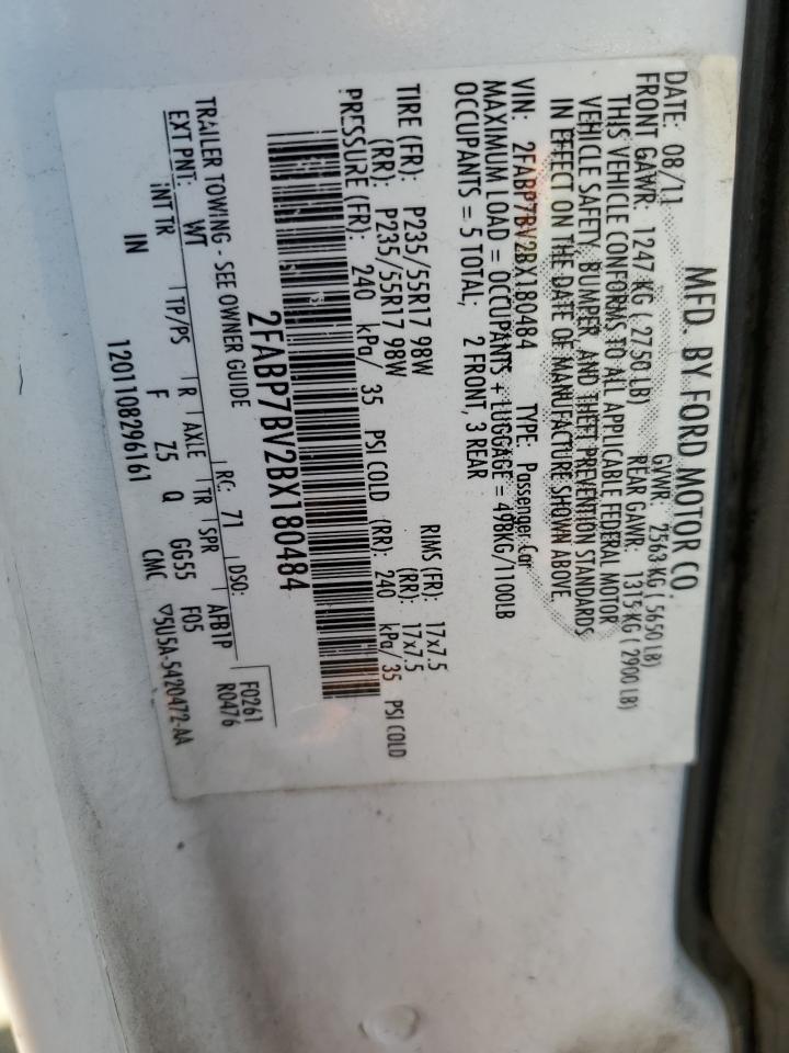 2011 Ford Crown Victoria Police Interceptor VIN: 2FABP7BV2BX180484 Lot: 68310484