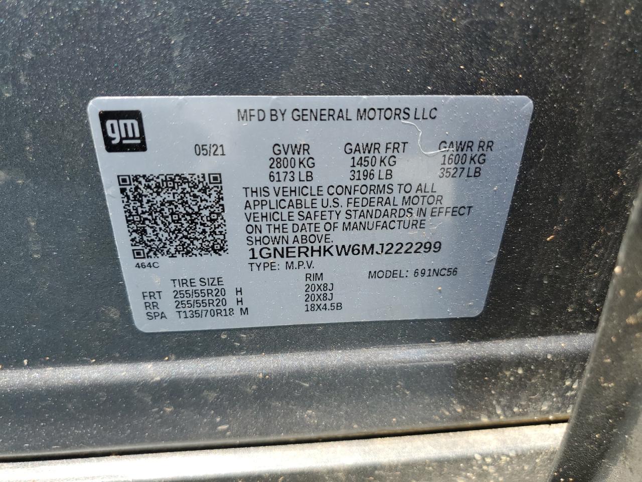 1GNERHKW6MJ222299 2021 CHEVROLET TRAVERSE - Image 15