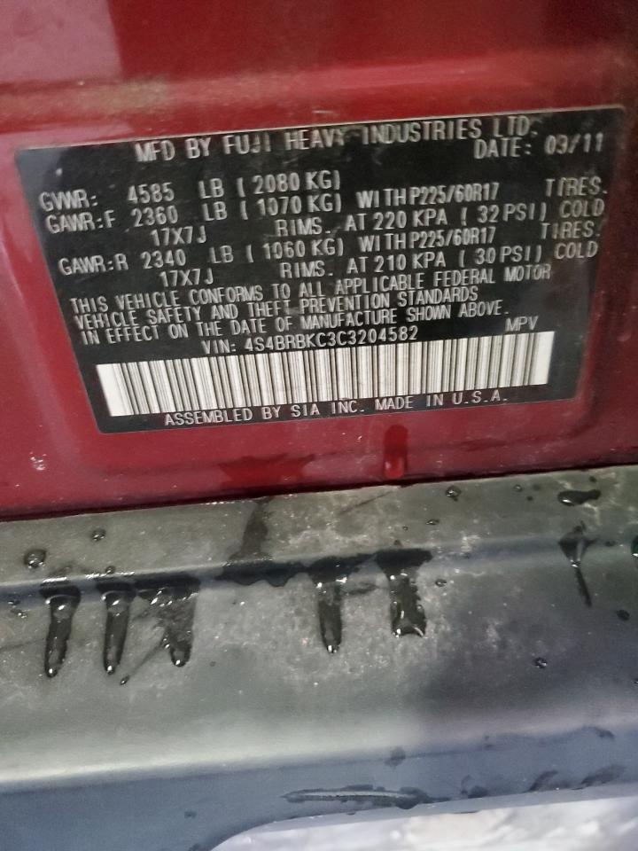 2012 Subaru Outback 2.5I Limited VIN: 4S4BRBKC3C3204582 Lot: 66114794