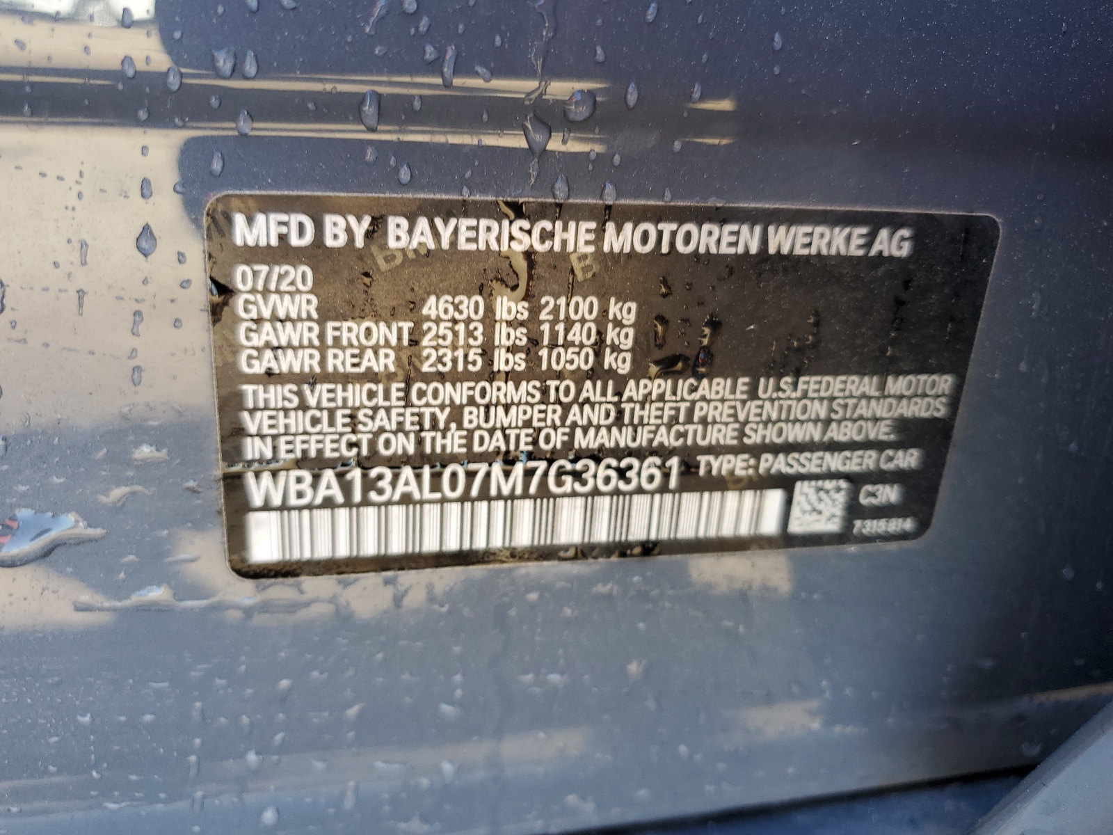 WBA13AL07M7G36361 2021 BMW M235Xi