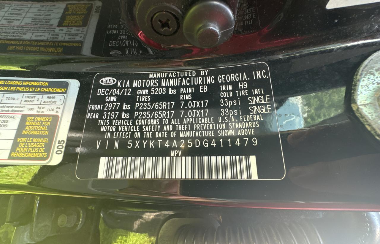 2013 Kia Sorento Lx VIN: 5XYKT4A25DG411479 Lot: 67889394