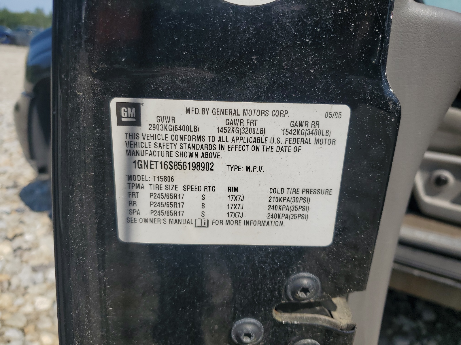 1GNET16S856198902 2005 Chevrolet Trailblazer Ext Ls