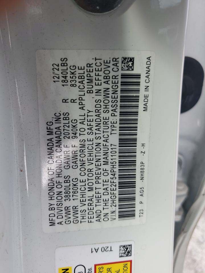 2HGFE2F54PH511017 2023 Honda Civic Sport 2HGFE2F54PH511017 2023 Honda Civic Sport