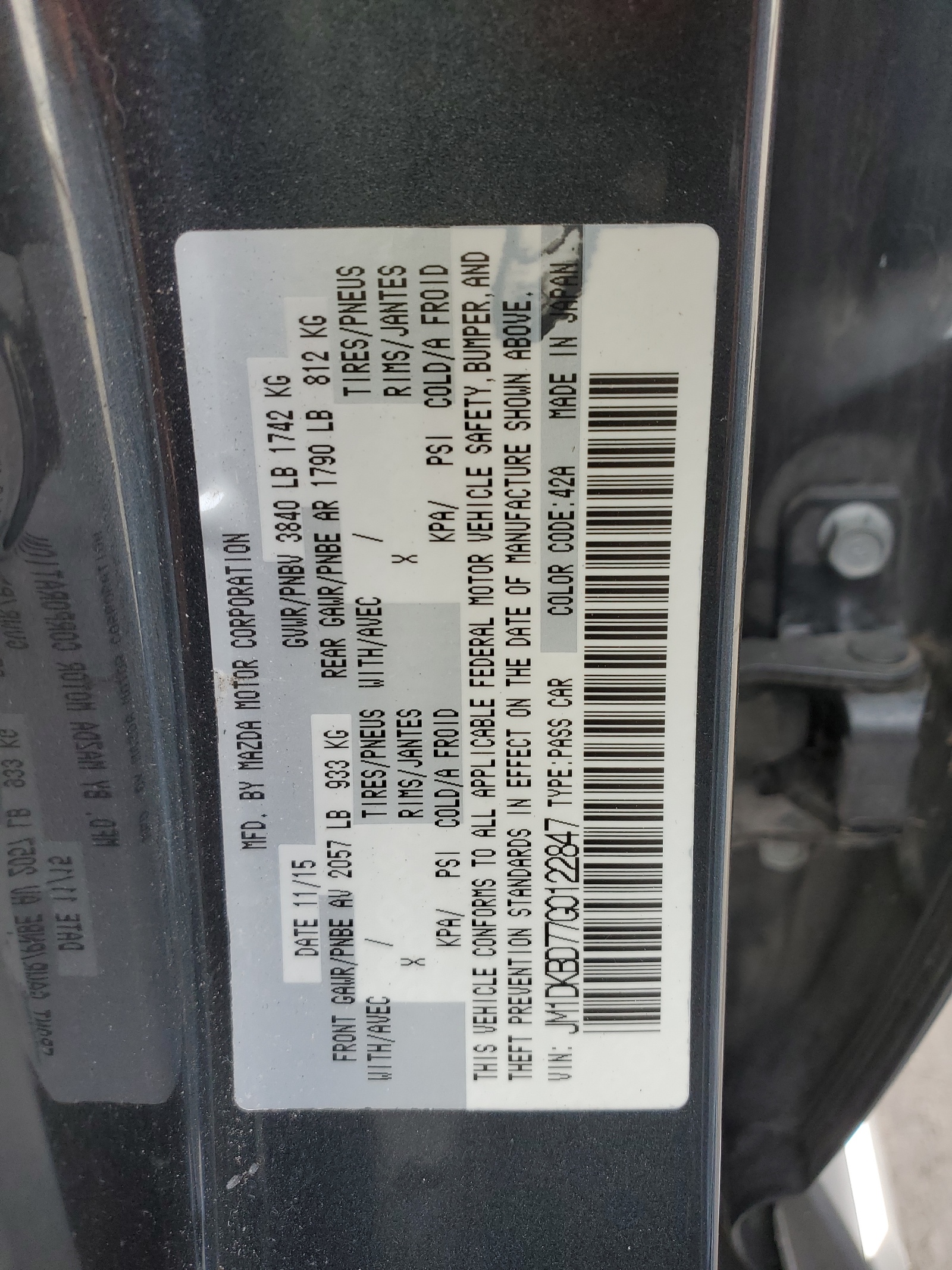 JM1DKBD77G0122847 2016 Mazda Cx-3 Grand Touring