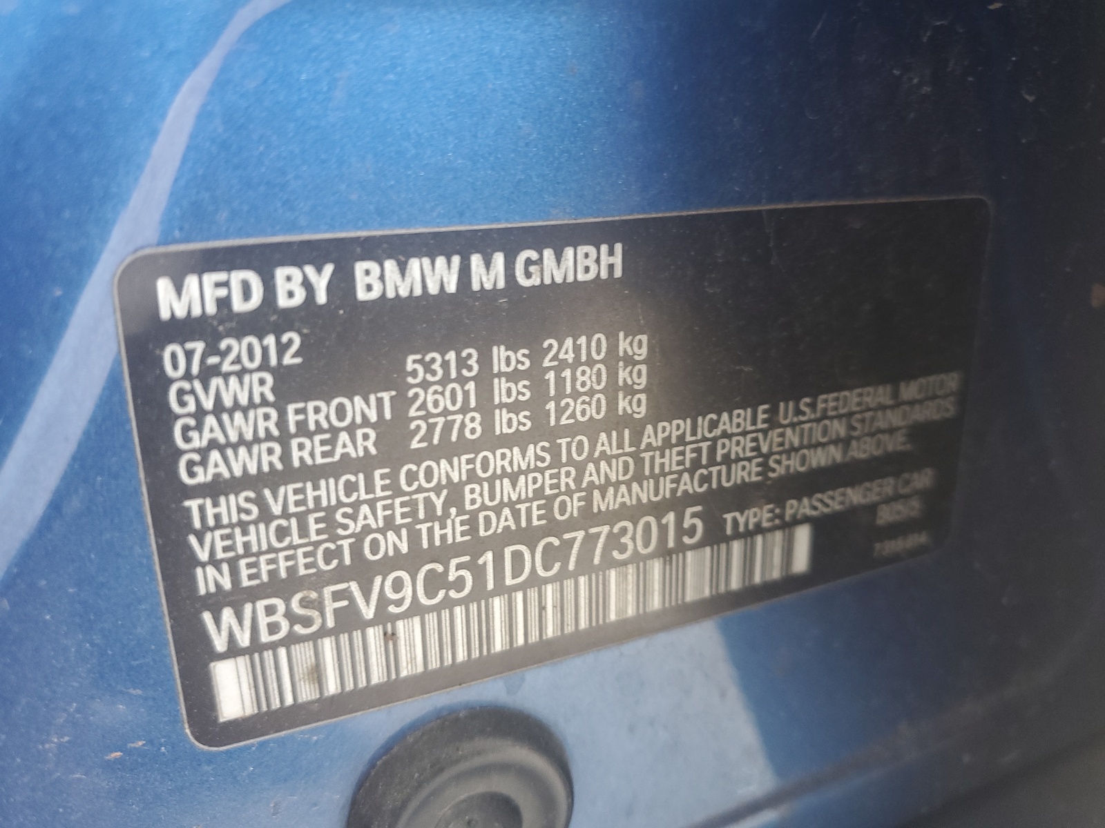 WBSFV9C51DC773015 2013 BMW M5