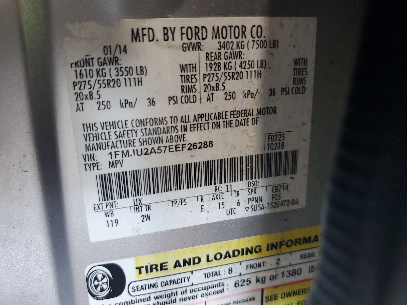 1FMJU2A57EEF26288 2014 Ford Expedition Limited